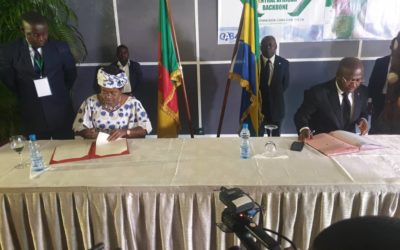 Signature le 28 novembre 2019 à l’hôtel résidence Nomad de Libreville du MoU entre le Cameroun et le Gabon sur l’interconnexion des réseaux de communications électroniques.