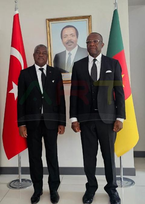 On the sidelines of the ITU Global Symposium for Regulators 2026, H.E. Victor Tchatchouwo, Cameroon’s Ambassador to Turkey, received in audience the Director General of the Telecommunications Regulatory Board (TRB), Professor Philémon Zoo Zame, together w