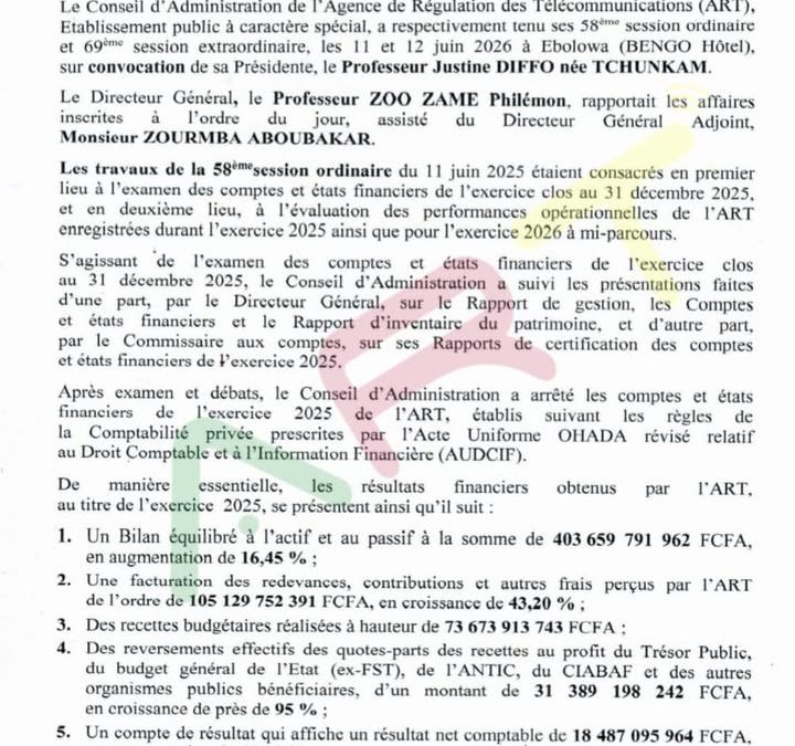 #ARTinforme  🔴🔴 COMMUNIQUÉ DE PRESSE / PRESS RELEASE https://art.cm/fr/article/communique-de-presse-press-release #reg…
